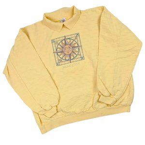 Vintage 90s Yellow Collared Sweater Park City Utah